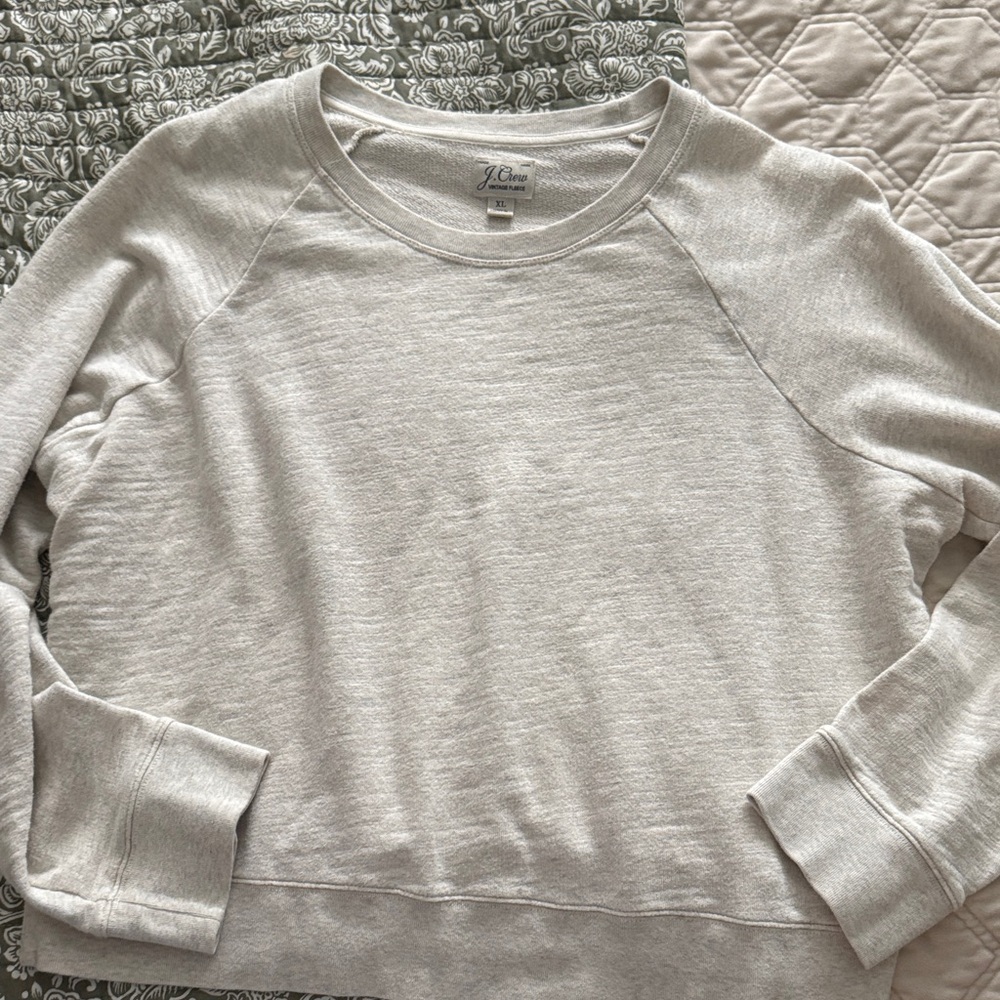 J. Crew Heathered Cream Pullover